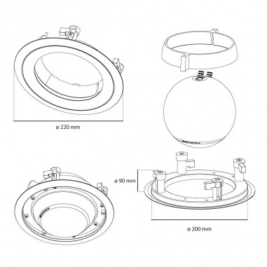 Support encastrable pour enceinte Elipson Planet L - In-ceiling Mount